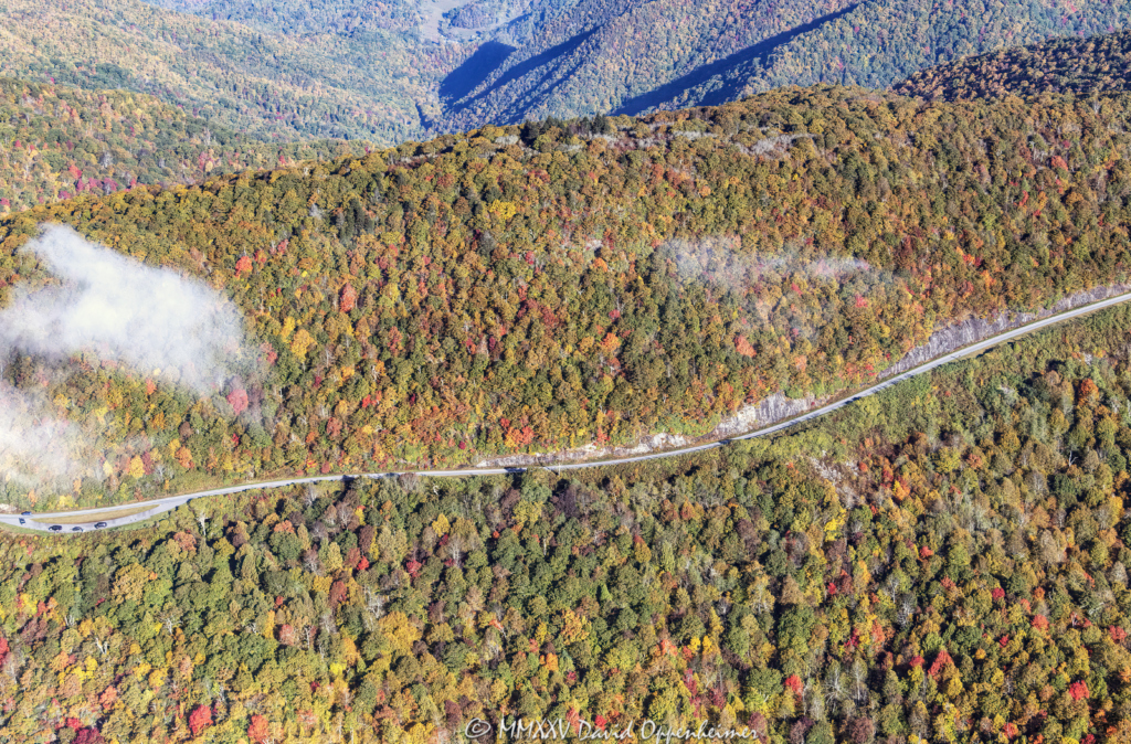 Blue Ridge Parkway Big Bald and Funnel Top Overlook Aerial View