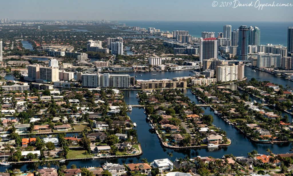 Golden Isles at Hallandale Beach Florida Skyline Aerial