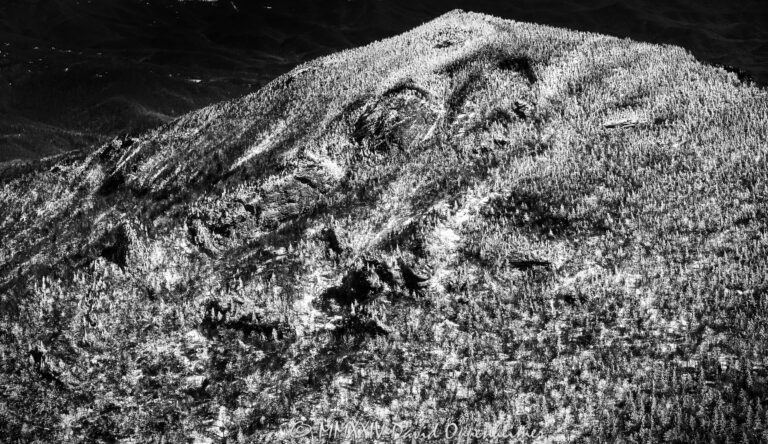 Grandfather Mountain State Park with Winter Snow aerial view