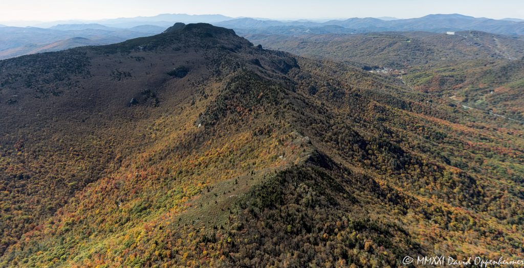 Grandfather Mountain State Park Aerial View During Peak Autumn Colors