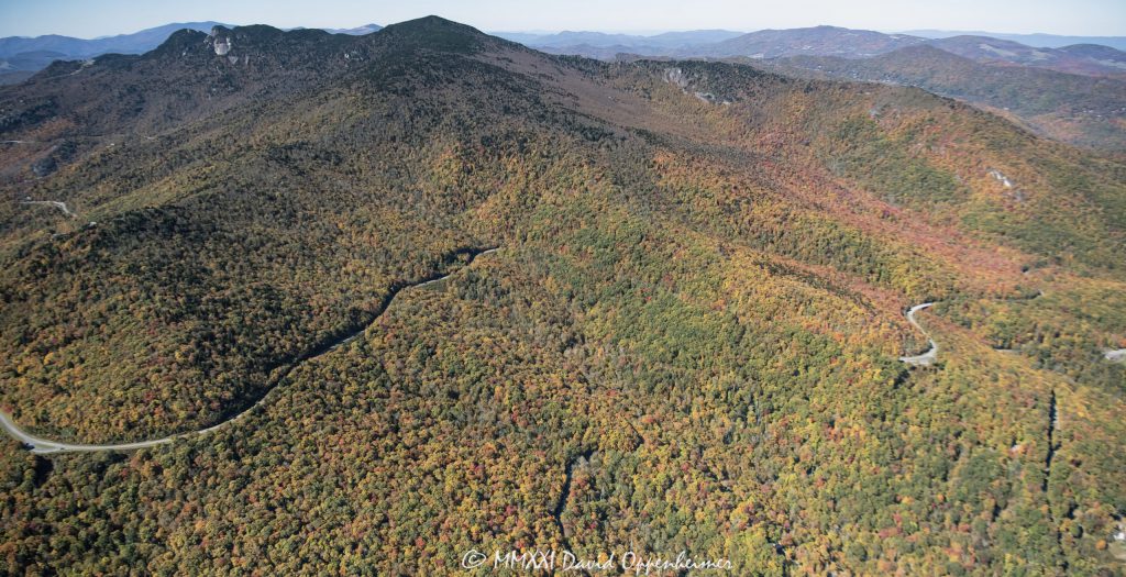 Grandfather Mountain State Park Aerial View During Peak Autumn Colors