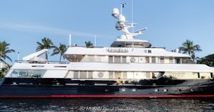 Helios 2 superyacht by Palmer Johnson Yachts in Bahia Mar in Fort Lauderdale, Florida - © 2024 David Oppenheimer - Performance Impressions photography archives - https://performanceimpressions.com Helios 2, yacht, superyacht, Palmer Johnson, Sparkman & Stephens, Patrick Knowles, Stanley Hubbart, Dennis Mehiel, US Corrugated, Helios, Global Ship Systems, megayacht, yachting, ship, vessel, motor yacht, Bahia Mar, Freedom Boat Club, marina, Fort Lauderdale, Florida, Bahia Mar Yachting Center, boat, waterfront, real estate, Fort Lauderdale real estate, dock, dockage, Intracoastal, Intracoastal Waterway, private, prestigious, decks, South Florida, Broward County, modern, exclusive, luxury yacht, resort-style, outdoor living, New River, East Fort Lauderdale, architecture, sunset, palm trees, tropical, New River Sound, harbor, deepsea, deepwater, deep water, David Oppenheimer, color, horizontal, United States, VAu 1-530-124, 1-13553735171,