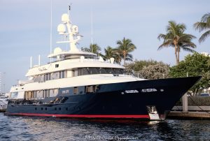 Helios 2 superyacht by Palmer Johnson Yachts in Bahia Mar in Fort Lauderdale, Florida - © 2024 David Oppenheimer - Performance Impressions photography archives - https://performanceimpressions.com Helios 2, yacht, superyacht, Palmer Johnson, Sparkman & Stephens, Patrick Knowles, Stanley Hubbart, Dennis Mehiel, US Corrugated, Helios, Global Ship Systems, megayacht, yachting, ship, vessel, motor yacht, Bahia Mar, Freedom Boat Club, marina, Fort Lauderdale, Florida, Bahia Mar Yachting Center, boat, waterfront, real estate, Fort Lauderdale real estate, dock, dockage, Intracoastal, Intracoastal Waterway, private, prestigious, decks, South Florida, Broward County, modern, exclusive, luxury yacht, resort-style, outdoor living, New River, East Fort Lauderdale, architecture, sunset, palm trees, tropical, New River Sound, harbor, deepsea, deepwater, deep water, David Oppenheimer, color, horizontal, United States, VAu 1-530-124, 1-13553735171,