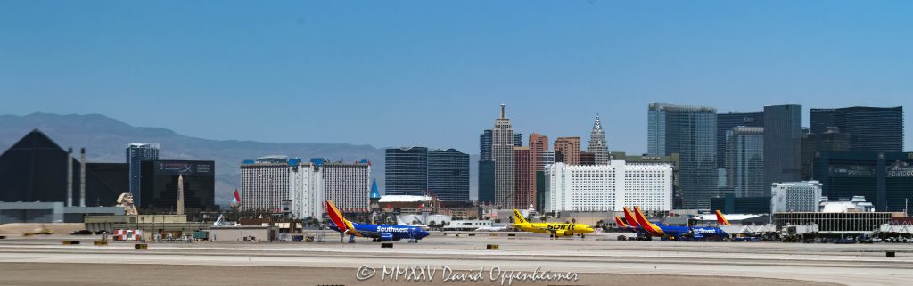 Harry Reid International Airport and the Las Vegas Strip Skyline in Las Vegas, Nevada