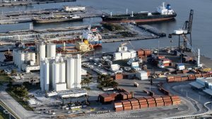 CEMEX Port Everglades Cement Terminal and Heidelberg Materials on Lake Mabel in Fort Lauderdale, Florida aerial view - © 2024 David Oppenheimer - Performance Impressions aerial photography archives - https://performanceimpressions.com CEMEX Port Everglades Cement Terminal, CEMEX, Port Everglades, Heidelberg Materials, Lake Mabel, Fort Lauderdale, Berth 13, SFPS, 33316, Stranahan River, Lake Mabel, Port Everglades aerial, port, Harbordale, Port Everglades Terminal, South Florida, logistics, cement, cement terminal, shipping, transport, transfer, transportation, cargo, delivery, manufacture, construction, infrastructure, port, terminal, distribution, aerial photographer, aerial photography, CX, CX stock, CEMEX S.A.B. de C.V., aggregates, concrete, horizontal, color, United States, David Oppenheimer, VAu 1-530-124, 1-13553735171,