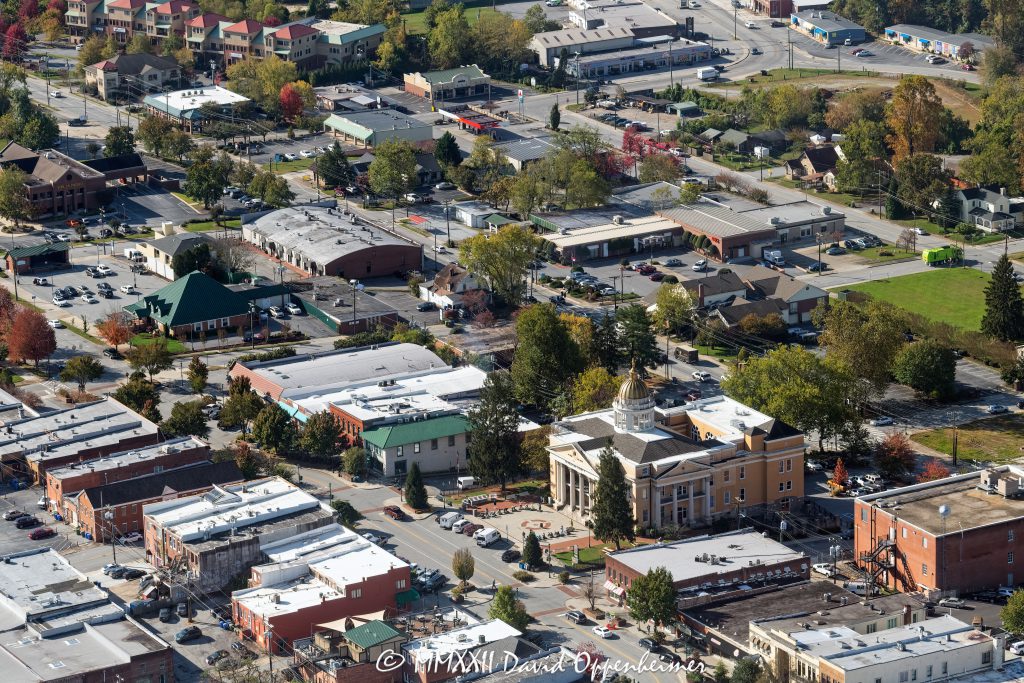 Downtown Hendersonville, North Carolina Aerial View
