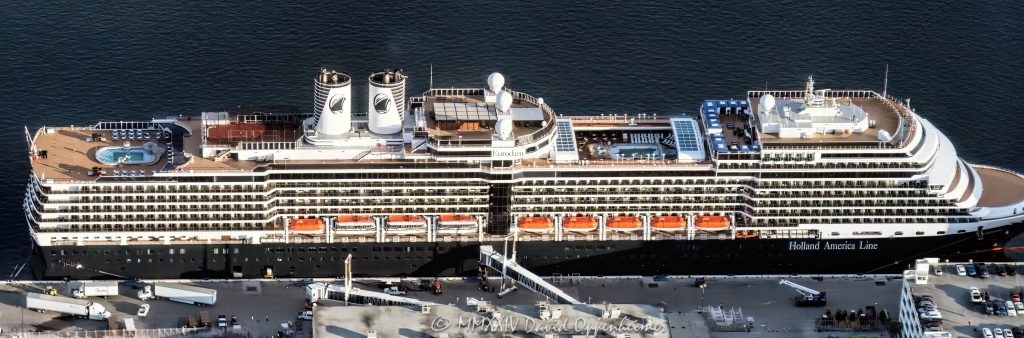 Holland America MS Eurodam Cruise Ship at Port Everglades in Fort Lauderdale Florida Aerial View