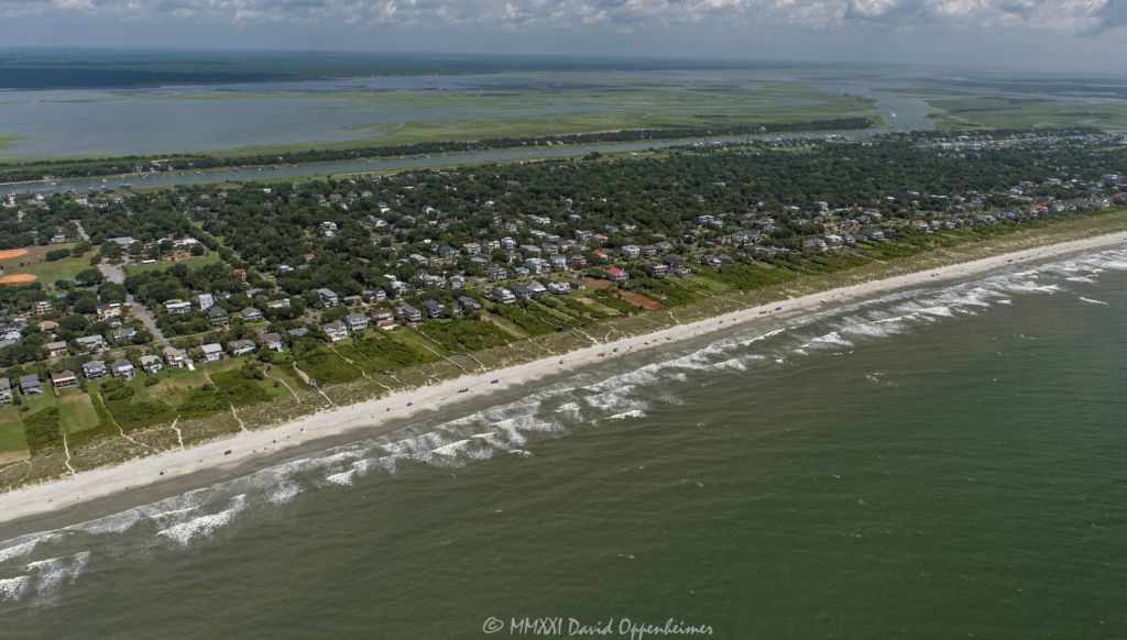 Isle of Palms oceanfront real estate aerial view