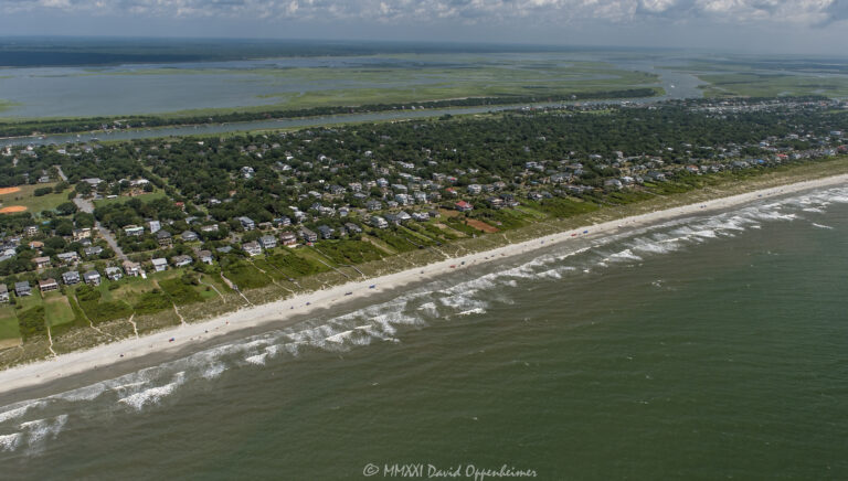 Isle of Palms oceanfront real estate aerial view