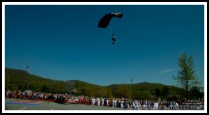 Jeff Habberstad - Stuntman - Parachute Stunt at Actionfest Film Festival Stunt Show at Carolina Cinemas