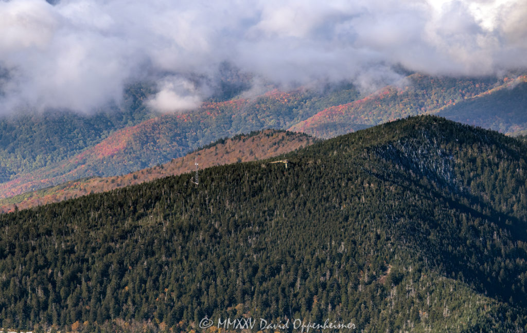 Kuwohi formally Clingmans Dome Observation Tower in the Great Smoky Mountains Aerial View