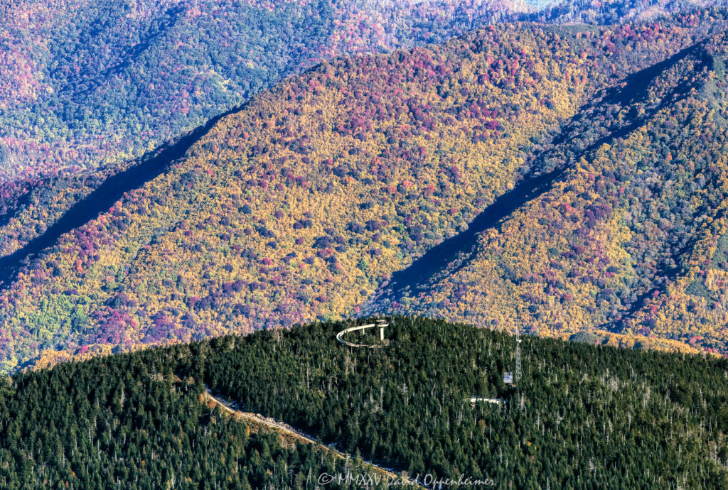Kuwohi formally Clingmans Dome Observation Tower in the Great Smoky Mountains Aerial View