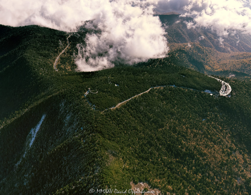 Kuwohi formally Clingmans Dome Observation Tower in the Great Smoky Mountains Aerial View