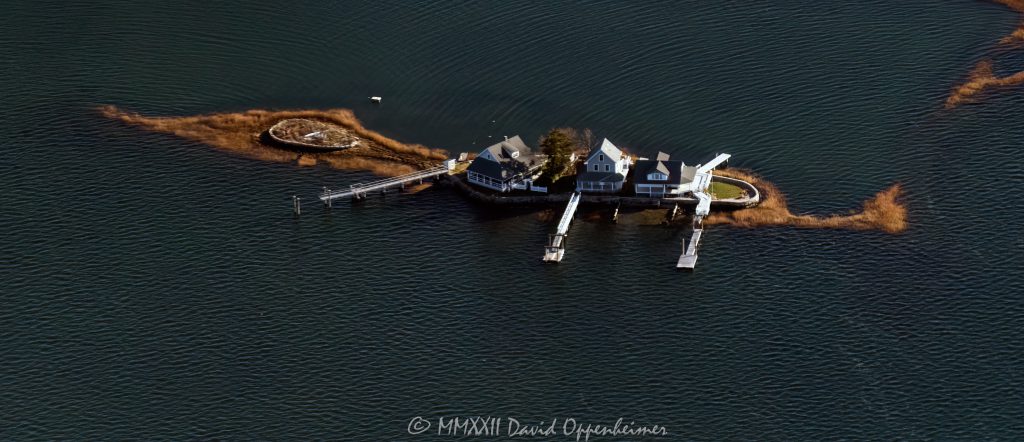 L’Hammock Island of the Norwalk Islands Aerial View