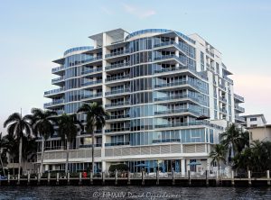 La Rive Condo luxury waterfront condo building at 715 Bayshore Drive in the Central Beach neighborhood of Fort Lauderdale, Florida - © 2024 David Oppenheimer - Performance Impressions photography archives - https://performanceimpressions.com La Rive Condo, La Rive, 715 Bayshore Dr, Central Beach, Sunrise Intracoastal, Bayshore, boutique-style, boutique, luxury condos, luxury waterfront condos, 33304, East Fort Lauderdale, Fort Lauderdale, building, tower, skyscraper, rental, luxury, balconies, condos, residences, New River, architecture, Middle River, real estate, Fort Lauderdale real estate, luxury apartments, Florida, facade, waterfront, luxury real estate, dock, dockage, Intracoastal, Intracoastal Waterway, South Florida, Broward County, Luis Revuelta, Revuelta Vega Leon Architects, Atlantic Properties Group, Atlantic Properties, Coastal Construction, contemporary, modern, exclusive, resort-style, colorful, sunset, palm trees, tropical, ocean, seawall, Atlantic Ocean, David Oppenheimer, color, horizontal, United States, VAu 1-530-124, 1-13553735171,