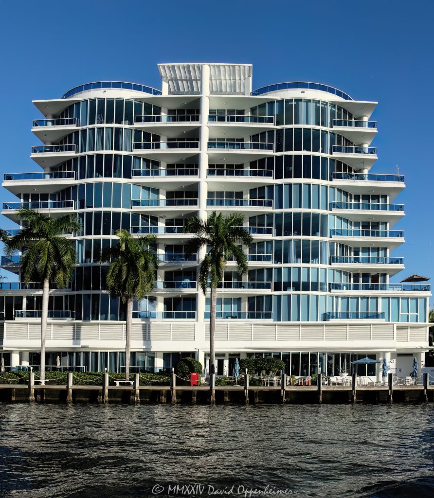 La Rive Condo luxury waterfront condo building at 715 Bayshore Drive in the Central Beach neighborhood of Fort Lauderdale, Florida - © 2024 David Oppenheimer - Performance Impressions photography archives - https://performanceimpressions.com La Rive Condo, La Rive, 715 Bayshore Dr, Central Beach, Sunrise Intracoastal, Bayshore, boutique-style, boutique, luxury condos, luxury waterfront condos, 33304, East Fort Lauderdale, Fort Lauderdale, building, tower, skyscraper, rental, luxury, balconies, condos, residences, New River, architecture, Middle River, real estate, Fort Lauderdale real estate, luxury apartments, Florida, facade, waterfront, luxury real estate, dock, dockage, Intracoastal, Intracoastal Waterway, South Florida, Broward County, Luis Revuelta, Revuelta Vega Leon Architects, Atlantic Properties Group, Atlantic Properties, Coastal Construction, contemporary, modern, exclusive, resort-style, colorful, sunset, palm trees, tropical, ocean, seawall, Atlantic Ocean, David Oppenheimer, color, horizontal, United States, VAu 1-530-124, 1-13553735171,