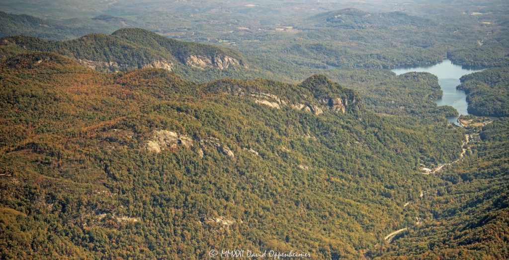 Lake Lure and Chimney Rock State Park Aerial View