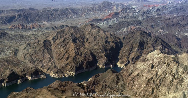 The Narrows on Lake Mead on the Arizona and Nevada border with the Black Mountains in Lake Mead National Recreation Area aerial view - © 2025 David Oppenheimer - Performance Impressions aerial photography archives - https://performanceimpressions.com Lake Mead, The Narrows, Arizona, Nevada, border, Mohave County, Arizona, Nevada, Pinto Valley, mountains, Pinto Valley Wilderness, Flamingo Cove, Black Mountains, Boulder Peak, Guardian Peak, Arch Mountain, Boulder Canyon, Hamblin Bay, Lake Mead National Recreation Area, aerial, desert, lake, Clark County, aerial photographer, aerial photography, United States, horizontal, colorful, color, 1-14977862771