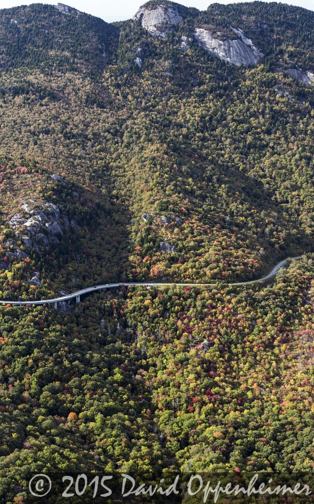 Linn Cove Viaduct and Grandfather Mountain along the Blue Ridge Parkway