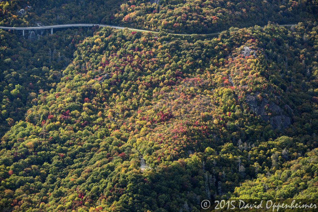 Linn Cove Viaduct and Grandfather Mountain along the Blue Ridge Parkway