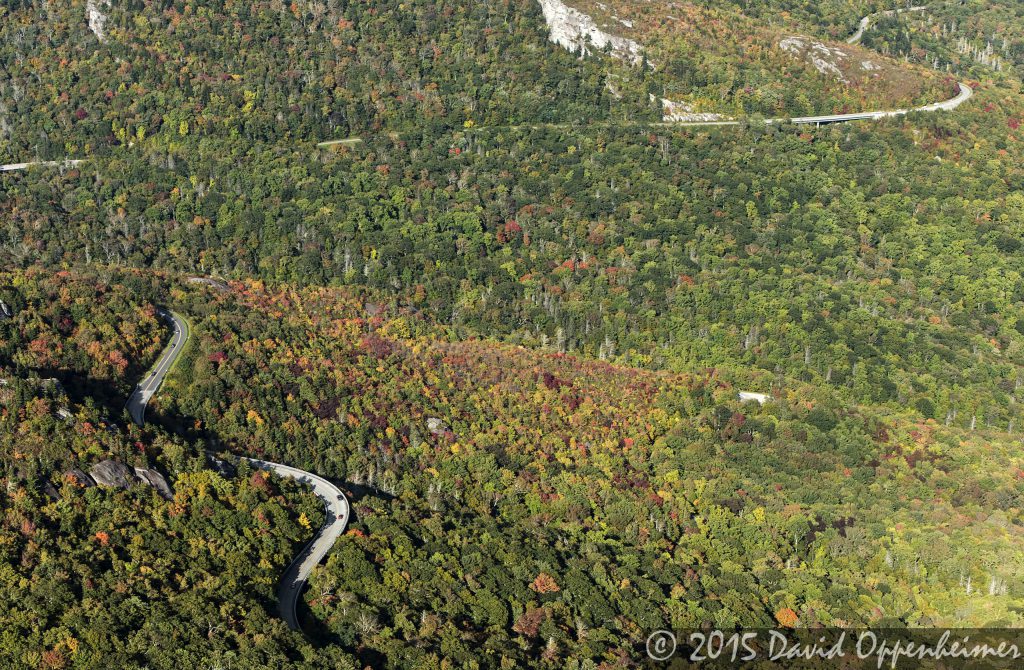 Linn Cove Viaduct and Grandfather Mountain along the Blue Ridge Parkway