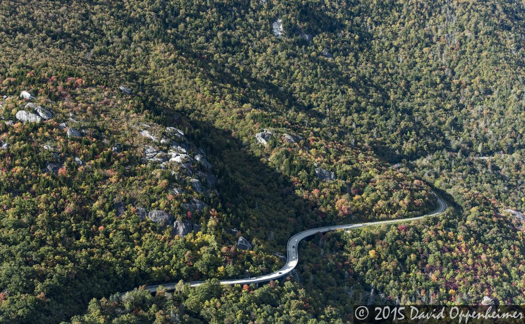 Linn Cove Viaduct and Grandfather Mountain along the Blue Ridge Parkway
