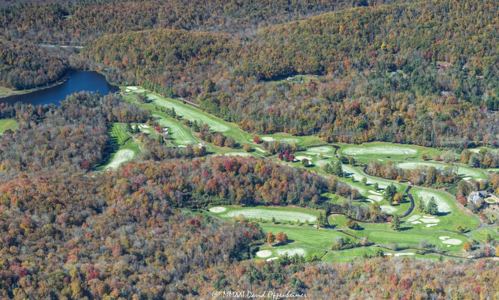 Linville Golf Club Golf Course and Lake Kawahna Aerial View
