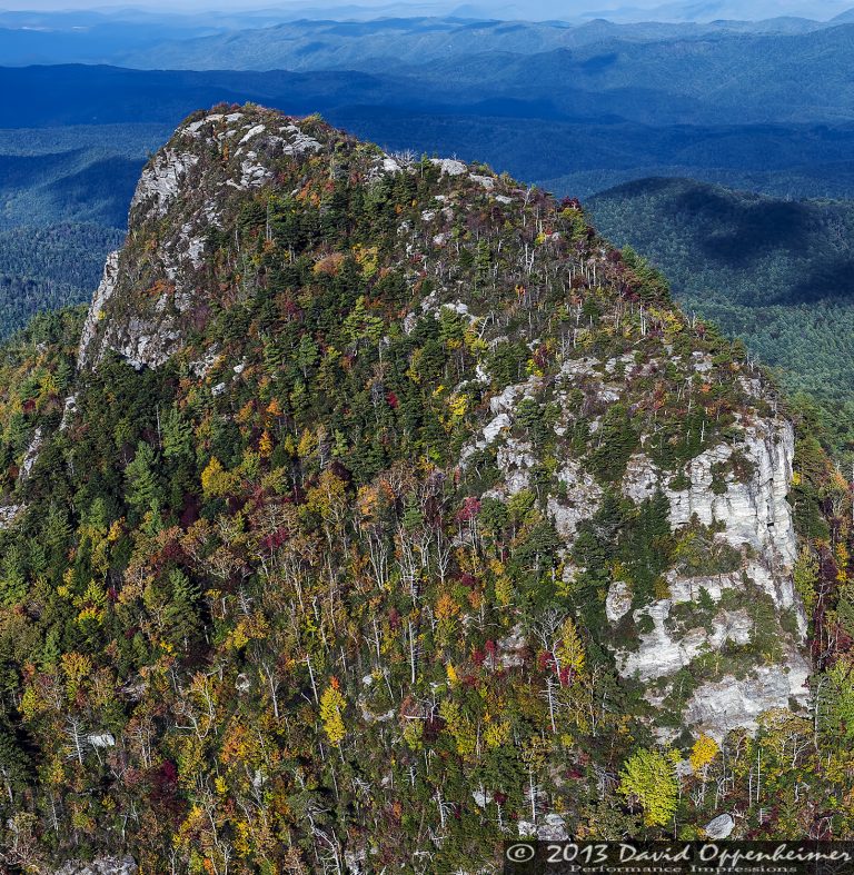 Linville Gorge Wilderness  - Little Tablerock Mountain with Autumn Colors