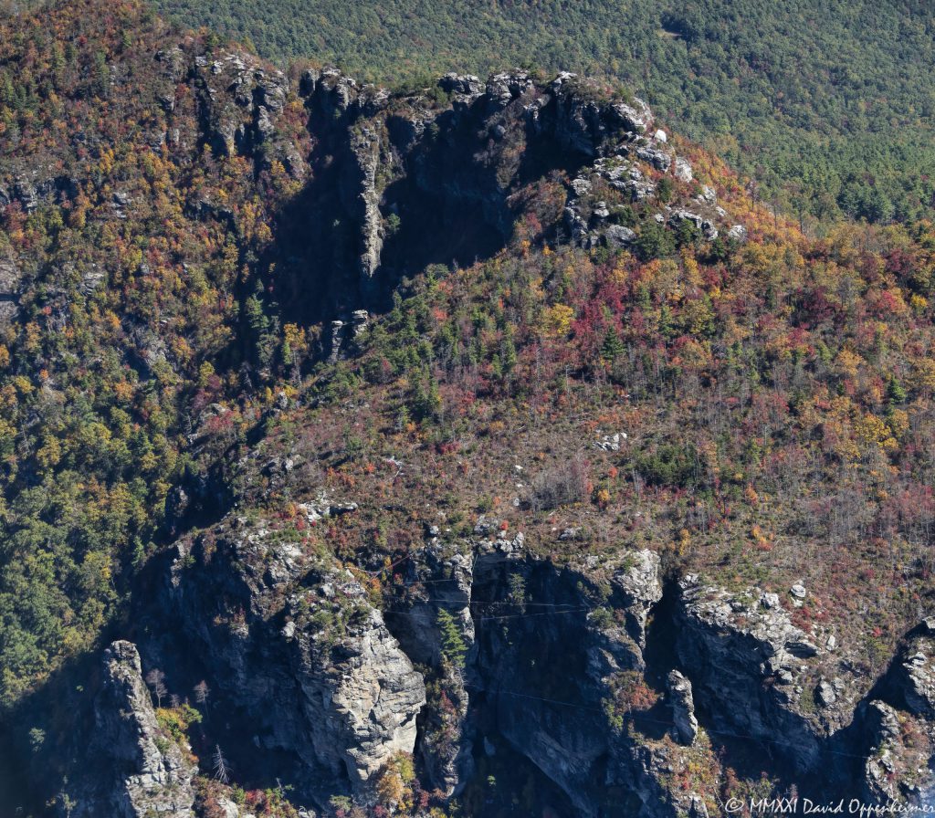 Linville Gorge Wilderness Aerial View of The Chimneys