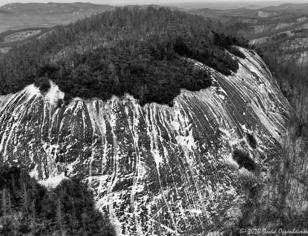 Looking Glass Rock Ice and Snow aerial view