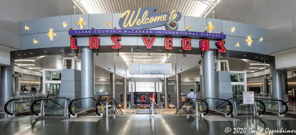 Welcome to Las Vegas Sign at McCarran International Airport Inside Terminal in Las Vegas, Nevada