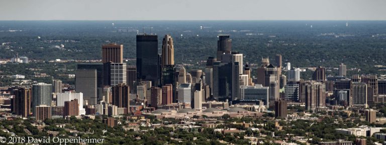 Downtown Minneapolis Minnesota Aerial Cityscape