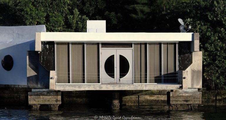 The Roman E. Moreth House Mid-century Modern signature style architectural wonder designed by William Morgan that overhangs above the New River at 3000 NE 19th St in the Dolphin Isles neighborhood in Fort Lauderdale, Florida - © 2024 David Oppenheimer - Performance Impressions photography archives - https://performanceimpressions.com Moreth House, Moreth, The Roman E. Moreth House, Roman E. Moreth House, house, Filthy Customs, Roman Moreth III, Roman Moreth, Roman E. Moreth Jr, Filthy Customs Corporation, William Morgan, New River, The Moreth House, signature style, windows, modern, tropical architecture, overhang, above, 3000 NE 19th St, design, Mid-century, Mid-century Modern, concrete, cement, deck, patio, historic, Dolphin Isles, architect, Fort Lauderdale, architecture, real estate, Fort Lauderdale real estate, estate, grounds, property, Florida, 33305, facade, waterfront, luxury real estate, dock, dockage, Intracoastal, Intracoastal Waterway, prestigious, trophy property, South Florida, Broward County, courtyard, exclusive, Art Deco, sunset, palm trees, tropical, seawall, David Oppenheimer, color, horizontal, United States, VAu 1-530-124, 1-13553735171,
