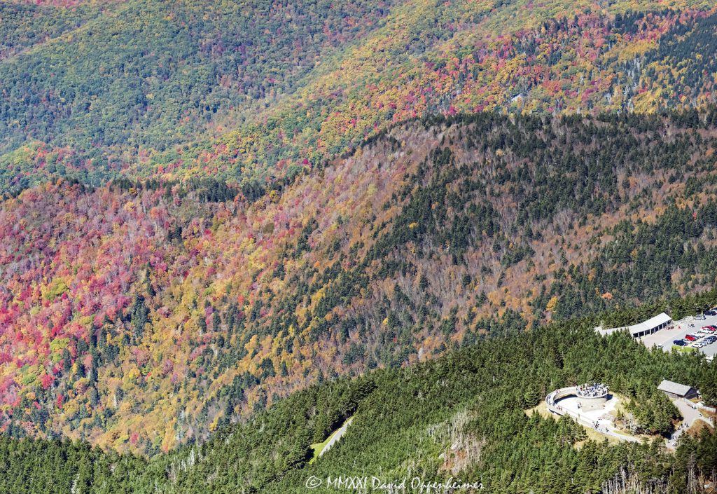 Mount Mitchell State Park Aerial View with Peak Autumn Colors