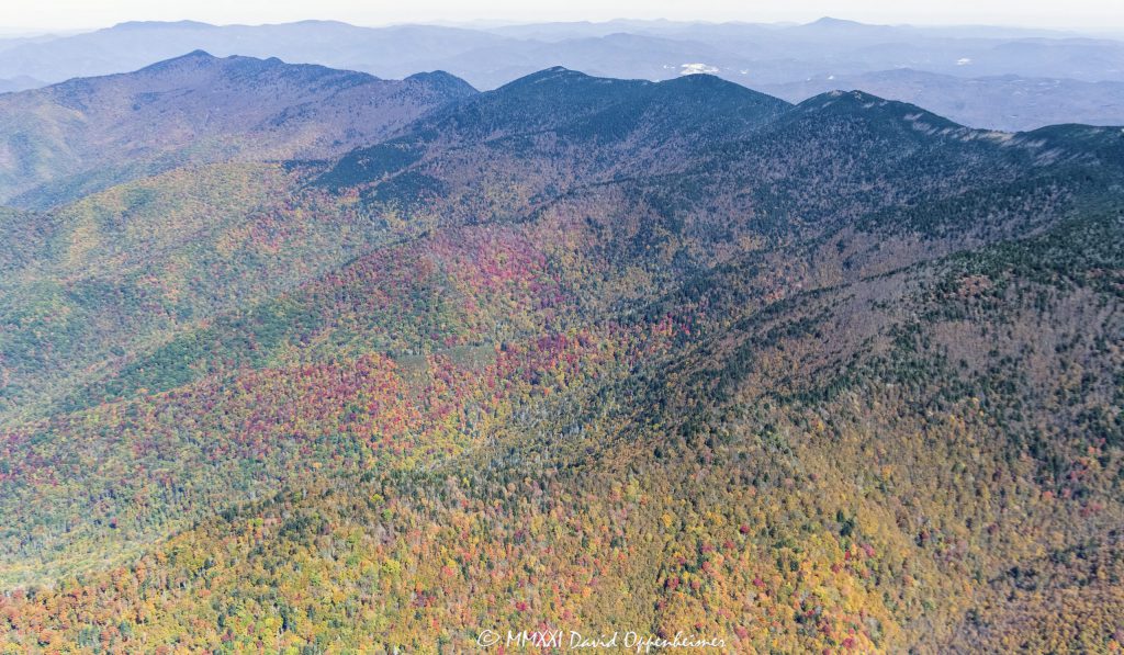 Mount Mitchell State Park Peak Autumn Colors Aerial View