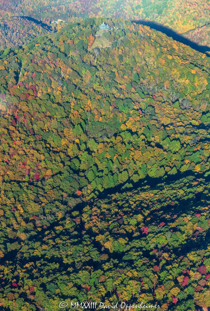 Blue Ridge Mountains in Western North Carolina with Autumn Colors Aerial View