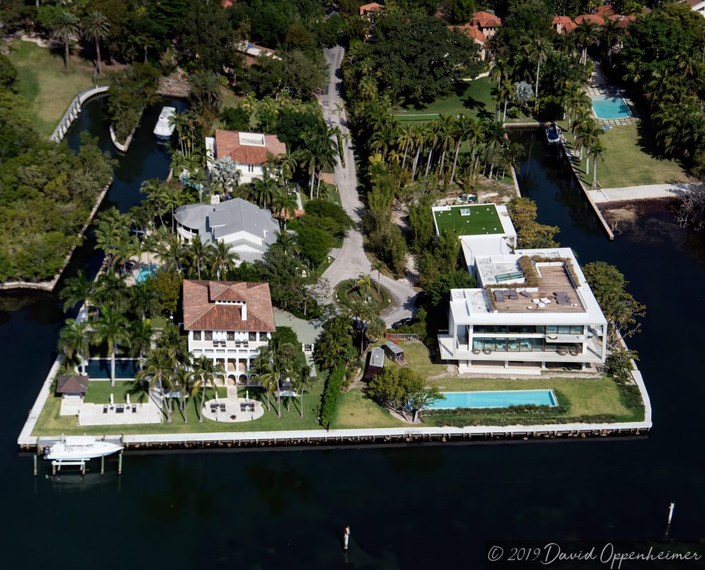 Waterfront Real Estate Munroe Dr in Coconut Grove Miami Aerial