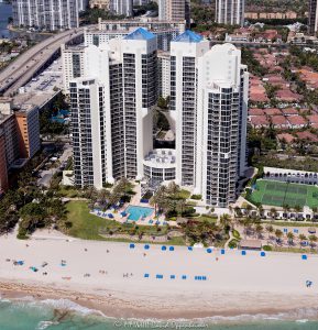 Ocean One Condo on Sunny Isles Beach Aerial View