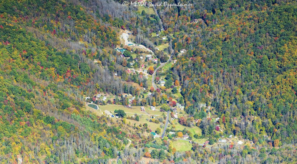 Paint Fork Valley in Barnardsville, North Carolina Aerial View with Autumn Colors