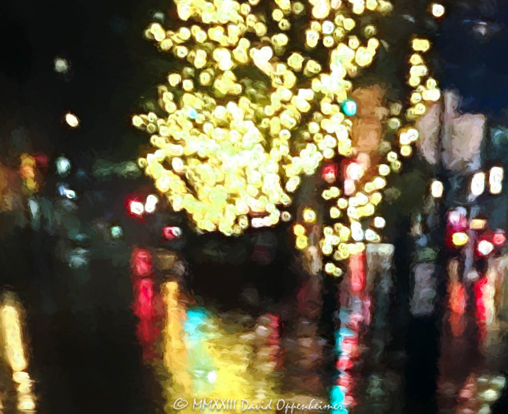 Rain Reflections on a Philadelphia Night