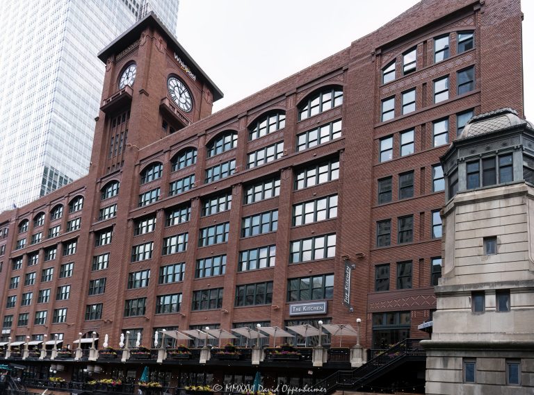 Reid Murdoch Building at 325 North LaSalle Street in River North shows the historic red brick facade, terra cotta detailing, and clock tower of the former Reid, Murdoch & Co. grocery warehouse. Designed by George C. Nimmons, the Chicago Landmark building is also known as the Reid, Murdoch & Co. Building and Reid Murdoch Center, with The Kitchen restaurant visible at street level and World of Whirlpool occupying space in the historic clock tower – © 2026 David Oppenheimer – Performance Impressions photography archives https://performanceimpressions.com Reid Murdoch Building, Reid Murdoch & Co Building, Reid Murdoch and Co Building, Reid, Murdoch & Co Building, Reid Murdoch Center, Reid Murdoch Chicago, Reid Murdoch Building Chicago, 325 N LaSalle Street, 325 North LaSalle Street, 325 N La Salle Dr, 325 N LaSalle, The Kitchen, The Kitchen Chicago, The Kitchen restaurant, World of Whirlpool, Whirlpool Corporation, Whirlpool showroom, Whirlpool Chicago, Whirlpool experience center, Britannica, Encyclopaedia Britannica, Britannica Building, River North, River North Chicago, downtown Chicago, Chicago Illinois, Chicago IL, North LaSalle Street, LaSalle Street, North Clark Street, Clark Street, Kinzie Street, 60654, facade, building exterior, exterior, clock tower, clocktower, brick facade, red brick, brick building, terra cotta, terra cotta trim, historic facade, decorative masonry, masonry, historic building, landmark building, Chicago Landmark, National Register, commercial building, office building, office warehouse, warehouse building, former warehouse, grocery warehouse, wholesale grocer, wholesale grocery, Chicago School, industrial architecture, historic architecture, commercial architecture, Chicago architecture, architectural photography, George C Nimmons, George C. Nimmons, Reid Murdoch & Company, Reid Murdoch and Company, City of Chicago Central Office Building, Central Office Building, Friedman Properties, office tenant, restaurant, retail, historic Chicago, Chicago history, River North landmark, Illinois architecture, United States, licensing, image licensing, commercial imagery, photography licensing, art, print, fine art, commercial photography, David Oppenheimer, horizontal, 1-15156784411
