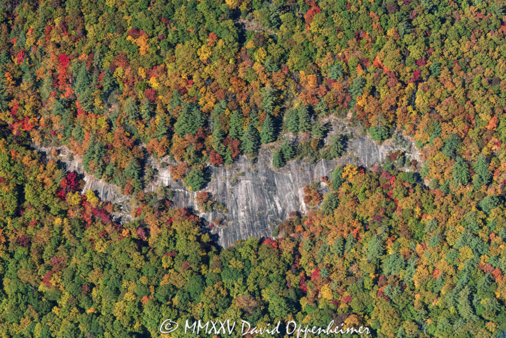 Cliff on Rocky Mountain on Chattooga Ridge in Nantahala National Forest in Sapphire North Carolina Aerial View