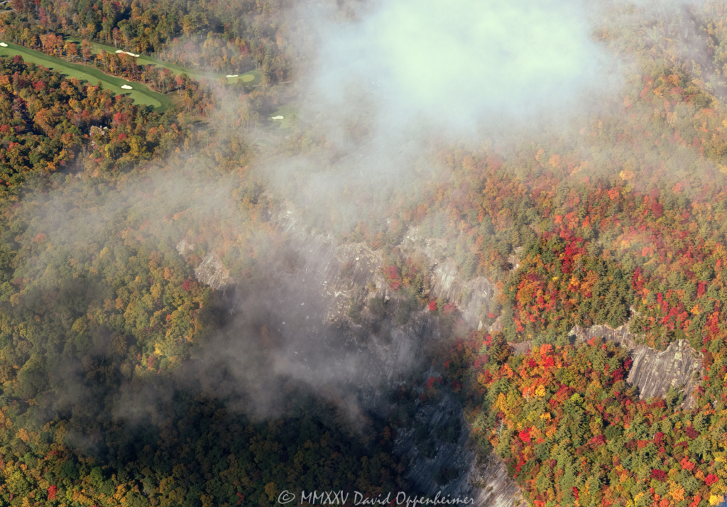 Cliff on Rocky Mountain on Chattooga Ridge in Nantahala National Forest in Sapphire North Carolina Aerial View