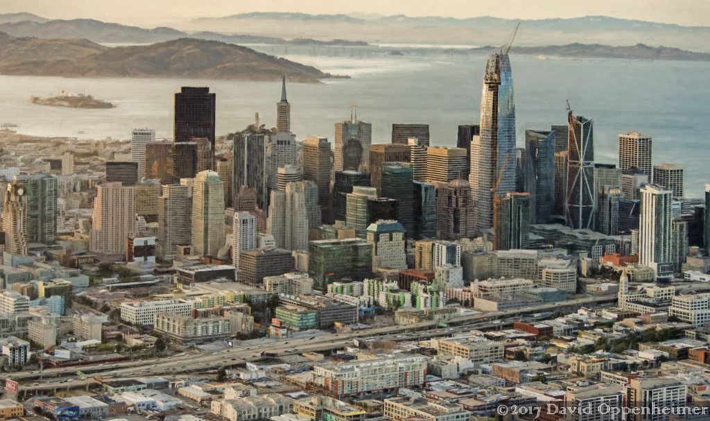 San Francisco Financial District Skyline Painting