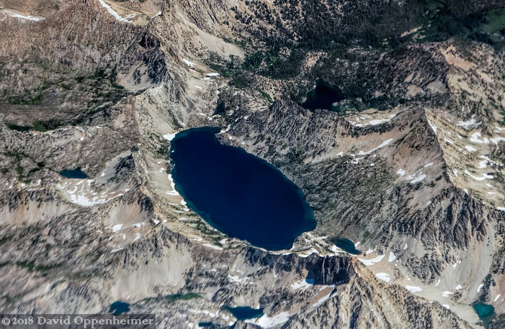 Sawtooth Lake Aerial in Sawtooth Mountains
