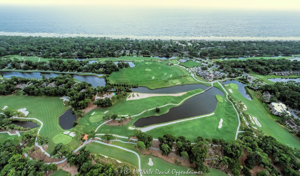 The Sea Pines Resort and Sea Pines Country Club Atlantic Dunes Golf Course on Hilton Head Island Aerial View
