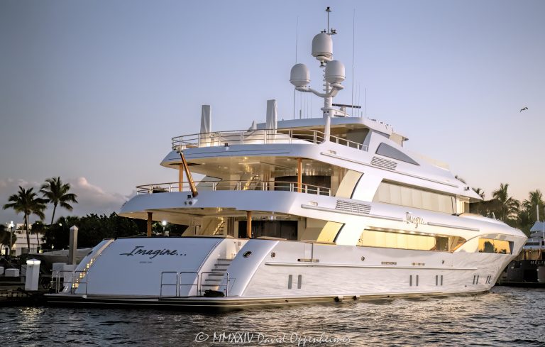 Serge Godin’s superyacht Imagine by Trinity Yachts docked by Bahia Mar Yachting Center at 801 Seabreeze Blvd in Fort Lauderdale, Florida - © 2024 David Oppenheimer - Performance Impressions photography archives - https://performanceimpressions.com Serge Godin, Serge Godin’s yacht, Harvey Gulf International, Harvey Gulf, CGI Group, CGI, billionaire, billionaire’s yacht, cruise ship, cruise, Port Everglades, Fort Lauderdale, Florida, superyacht, megayacht, yachting, ship, vessel, motor yacht, boat, dock, dockage, Intracoastal, Intracoastal Waterway, decks, South Florida, Broward County, Bahia Mar Yachting Center, Freedom Boat Club, American Sea Toys Yacht Management, peninsula, resort-style, outdoor living, New River, East Fort Lauderdale, Fort Lauderdale Port, terminal, Stranahan River, Lake Mabel, architecture, Geoff Van Aller, palm trees, tropical, port, harbor, deepsea, deepwater, deep water, David Oppenheimer, color, horizontal, United States, VAu 1-530-124, 1-13553735171,