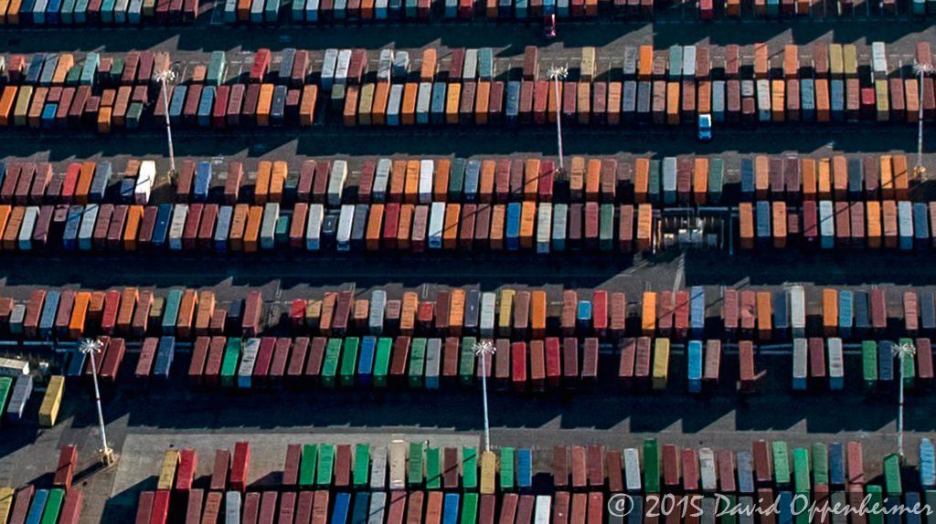 Shipping Containers Aerial Photo