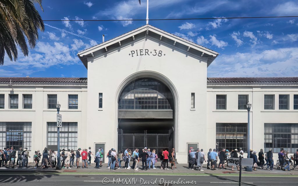 South Beach Pier 38 in San Francisco, California - © 2024 David Oppenheimer - Performance Impressions photography archives - https://performanceimpressions.com South Beach Pier 38, Pier 38, pier, Dead & Company, Dead & Company Final Tour, Final Tour, tour, Oracle Park, Grateful Dead, crowd, entrance, enter, San Francisco, people, fans, deadheads, packed, packed crowd, California, line, SoMA, building, architecture, 94107, outside, terminal, concert, concert photography, David Oppenheimer, United States, horizontal, color, 1-13985601741,