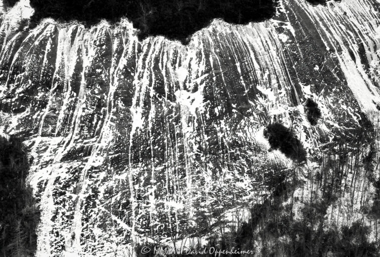 Surface John Rock Pisgah National Forest with snow aerial view